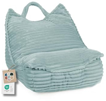 Gutekissen® Sitzsack Kinder mit Griff – Sitzkissen für Kinderzimmer Montessori - Kids Sweet Garfield Flauschiger Tiliastoff (58x70x55 cm, Hellblau)