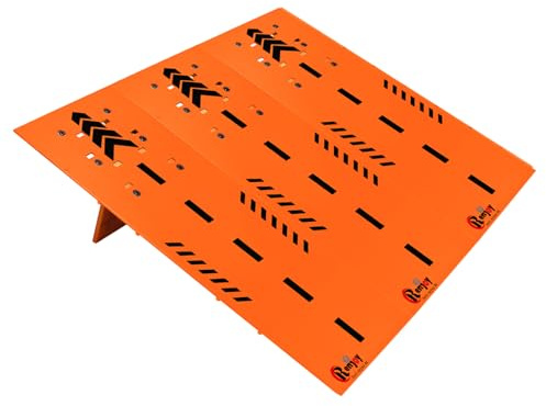RC Car Ramp Jumping Takeoff Obstacle for 1/12 1/14 1/16 1/18 1/24 Scale Car | RC Ramp Portable Foldable High-strength Plastic Stunt Playset Accessories for Remote Control Model Car Truck, Orange 3 Boards