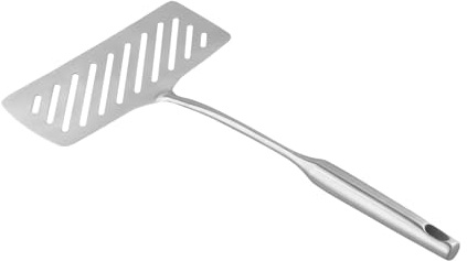BlesConi Fischspatel aus 304 Edelstahl mit breitem Schlitzkopf und hitzebeständigem Griff zum Wenden von Fisch, Steaks und Pfannkuchen