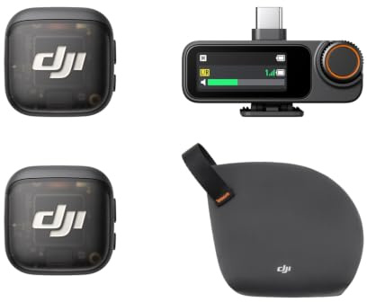 DJI Mic 3 (2 TX + 1 RX), Wireless Lavalier Mic for iPhone/Camera/Android, Ultralight, Extended Operating Time & Fast Charging, 400m Transmission, Noise Cancelling, Vlog, Streaming