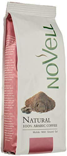 NOVELL - Café Molido Natural Arábica 100% 1 kg | Café Molido para Experiencia Gourmet Premium | 4 Bolsas de 250 g | Fácil Uso con Válvula Unidireccional | Café Arábica Sostenible. .