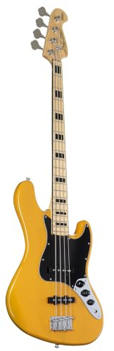 J & D JB Vintage 1975 BSB Butterscotch Blonde 4 Saiter E-Bass mit Single-Coil Pickups, passiver Elektronik, Vintage-Style Hardware