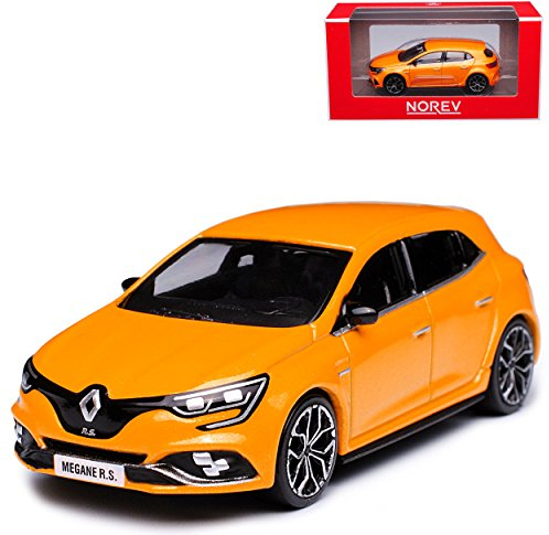 Norev Renautl Megane RS IV Orange 5 Türer Ab 2017 4. Generation Ab 2015 1/64 Modell Auto mit individiuellem Wunschkennzeichen