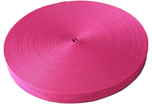 Schnoschi Gurtband Polypropylen 10 Meter lang – viele Verschiedene Breiten und Farben 10mm 15mm 20mm 25mm 30mm 40mm 50 mm (pink, 50 mm)