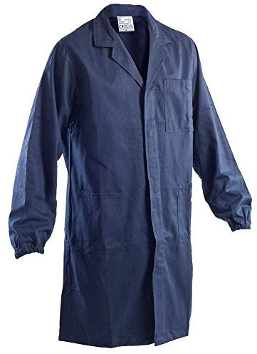 Camice Blu con Elastico ai Polsi 100% Cotone Massaua, Ideale per il Lavoro, Elettricista/Meccanico/Scuole Professionali (3XL)