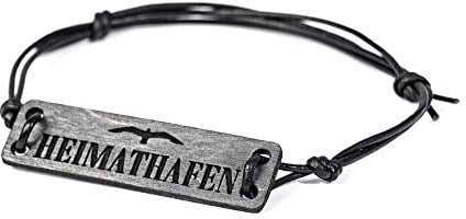 Armband HEIMAT-HAFEN im Treibholz-Look- maritimes Holz-Armband für Damen & Herren mit Gravur – in edler Geschenk-Box
