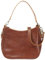 LECONI Schultertasche Henkeltasche Damentasche Umhängetasche natur weiche Ledertasche Handtasche Damen Leder 30x27x11cm braun LE0063-buf