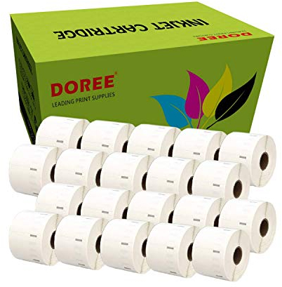20 Rollen DOREE White Direct Thermoetiketten 57 x 32 mm für Zebra GK420D, GX420D, GK420T Thermodruck, 1500 Etiketten pro Rolle, Kern 25 mm(20 Rolls LZ-57 * 32 * 25)