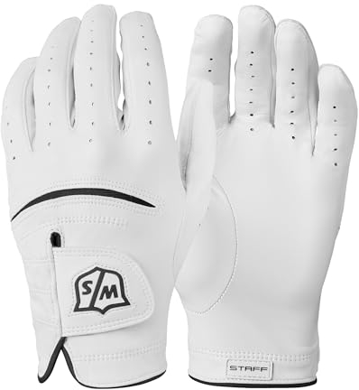 Wilson Staff Golfhandschuh, Tour Glove, Gr. XL, Für Herren, Linke Hand, Weiß, Cabretta-Leder, WGJA00648XL