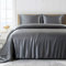 Lanqinglv Satin Bettwäsche Set 135x200 cm Dunkelgrau Grau Seide Glatt Glanzsatin Luxus Sommerbettwäsche Set Satin Polyester Uni Bettbezug mit Reißverschluss und 1 Kissenbezug 80x80cm