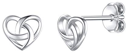 FaithHeart 925 Silber Ohrstecker Herz Ohrstecker Irischer Keltischer Knot Ohrstecker mit Geschenkebox für Valentinstag Geburtstag