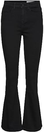 Noisy may Damen Nmsallie Hw flare Vi023bl Noos Jeans, Schwarz, 31W 34L EU