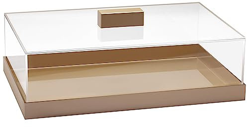 Elavain Acrylic Cake Stand | Multifunctional Serving Tray | Elegant Rose Gold Food Tray with Clear Lid | Perfect as a Cake Box and Serving Platter for Party, Home and Kitchen | Shatter Resistant