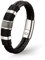 UNIQAL | Lederarmband Herren Premium Style Mens Bracelet | Gratis Geschenk Box | Echtleder, Edelstahl (Silber, 19)