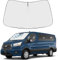 Proadsy Front Windshield Sun Shade Foldable Sunshade Protector Custom Fit 2021 2020 2019 2018 2017 2016 2015 Ford Transit Accessories 2021 Upgrade, Silver