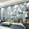 Papier peint mural 3D chinois peint à la main Motif magnolia blanc 200 x 140 cm