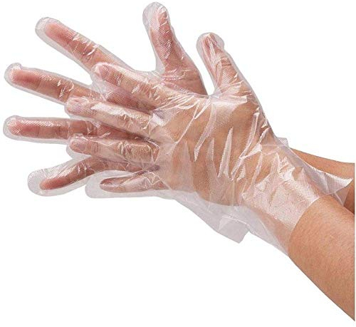 Aspect Disposable plastic transparent Hand Gloves, Polyethylene Gloves for Food | Latex Free Gloves | Clear Food Prep Gloves | Free Size (500 PACK)