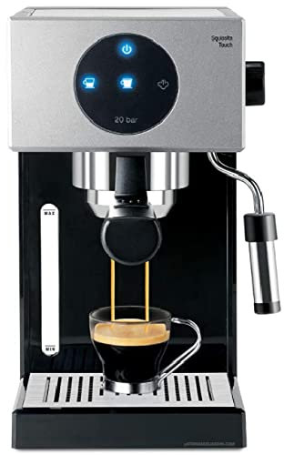 Suinga Espresso Kaffeemaschine, 1,5 l, 1050 W, Filterhalter für 1 oder 2 Kaffee, Touch, Stopp, Auto-Off, Double Cream, Verdampfer, Cups, Edelstahl, Schwarz und Stahl.