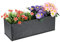 Relaxdays Macetero Vintage Martillado – Color: Negro Jardinera de Interior, Caja Macetas, Flores y Hierbas, Rectangular, Metálica, 14x40x15 cm, Decorativa, Hierro