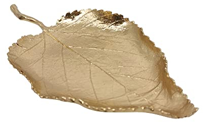 Coupelle à bijoux en étain en forme de feuille pour commode de Noël, anniversaire, mariage (feuille de mûrier)