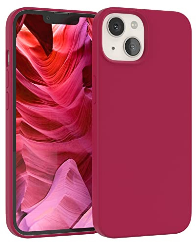 EAZY CASE Premium Silikon Handyhülle kompatibel mit iPhone 13 Slimcover mit Kameraschutz und Innenfutter, Silikonhülle, Schutzhülle, Bumper, Handy Case, Hülle, Softcase, Beere