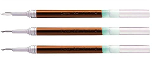 Pentel LR7 Energel Refills, 0.7mm, Metal Tip, Brown Ink, Set of 3 | Gel Ink Refill