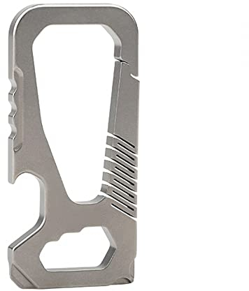 Titanium Carabiner Keychain, Portable Key Ring Holder with Bottle Opener & Wrench for Daily Use Outdoor Camping Adventure