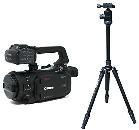 KamKorda Camera Tripod + XA70 Professional UHD 4K Camcorder with Dual-Pixel Autofocus, 1 CMOS Sensor, DIG!C DV 6 Processor, Up to UHD 4K30 Video Recording + 2 Year Warranty