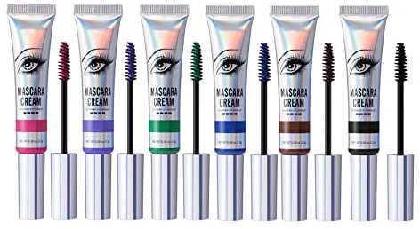 MKNZOME 6 Farbe Mascara Set, 3D Faser Wimperntusche, Wasserfeste langlebige Volumizing Curling Verlängerung, falschem Wimperneffekt für charmante Augen Make-up, Bunte Mascara Geschenk Set für Frauen#1