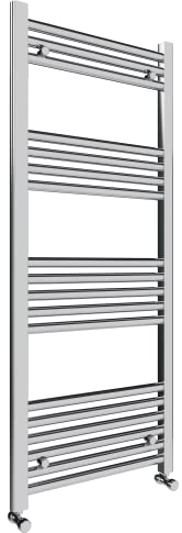 500x1200mm Towel Warmer Flat, Wall Mounted Chrome Plated Steel Bathroom Towel Rail Radiator, Suitable for Central Heating, Electric and Dual Fuel
