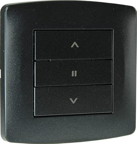 EUR'OHM Interrupteur volet roulant - 3 positions 6A - Montée/Stop/Descente - ESPRIT Couleur Anthracite - Interrupteur et prise