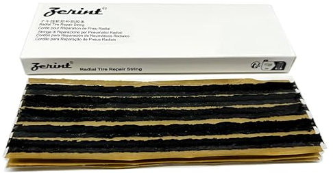 ZERINT TS-260D15 Tyre Repair Plugs 15PCS, Self Vulcanizing Tyre Rubber Strips 6 x 200 mm for Tubeless Tyre Puncture Repair (Black)