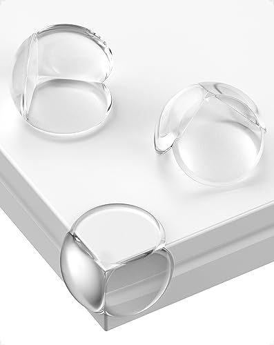 Lesfit Pack of 20 Transparent Baby Corner Protectors for Sharp Corner Guards and Table Edge Protection. (Round)