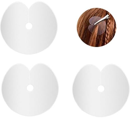 Qinuseaks 35Pcs Clear PVC Round Hair Extensions Shield Spacers Single Hole Shield Templates for Hair Guard