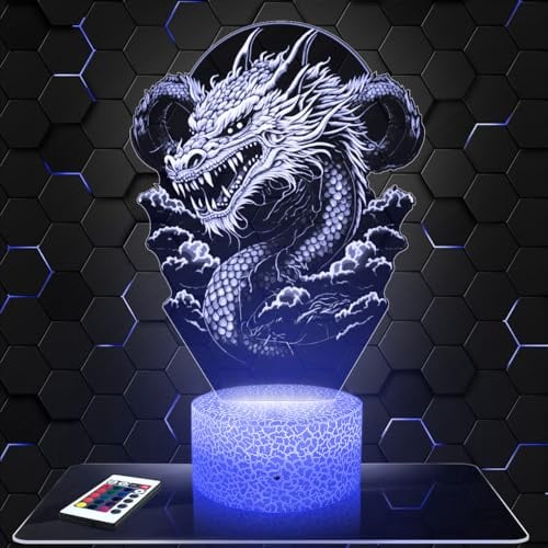 Lampephoto.fr Nachttischlampe Japanischer Drache deko China. Geschenkidee Mann Frau objekt Japanischer Drache Nachtlicht Erwachsene deko Zimmer. TOP