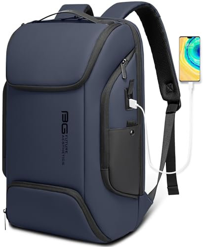 BANGE Sac à dos intelligent pour ordinateur portable de 15,6 - Pour homme et femme, bleu, Large, Sac à dos d'ordinateur