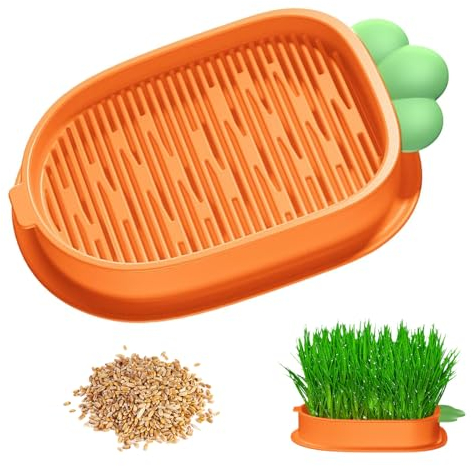 GUOYOU Cat Grass Planter, Hydroponic cat Grass Box with 5 pack Catnip Cat Grass Seeds Growing, Soil Free Cat Plant Planting Box Nursery Cat Plant, for Cat Dogs Other Pets