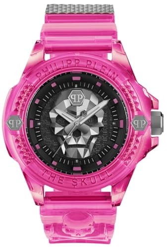 Philipp Plein $Kull Scuba DUBA Edition Unisex-Armbanduhr Analog Quarz Silikon, Rosa – Pwwaa0624, Riemen