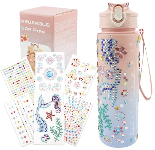 Decorate Your Own Water Bottle Kits-Pink Blue Gradient