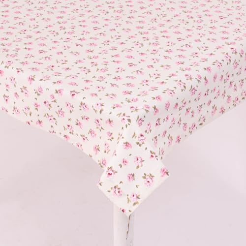 SCHÖNER LEBEN. Tischdecke Classic Little Rose Ecru rosa div. Größen, Größe:80x80cm