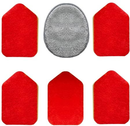 Mitclear Combo de Pepuesto para Cepillo de Limpieza para Ducha,5 Estropajo de Esponja & 1 Microfibra