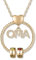 Personalisierte OMA Kette Damen mit 1–5 Namen Halskette Anhänger Damen Schmuck Mutter Tochter Geschenk für Frauen Mama Oma Zum Geburtstag Weihnachten Muttertag (Rund-Gold-2 Geburtssteine ​​2 Namen)