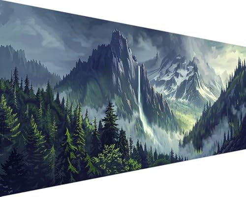 Bricolage Peinture par Numero Adulte Paysage Peinture par Numéro Loisirs Créatifs Adultes, Montagne Peinture par Numero Enfant DIY avec Pinceaux et Peintures Acryliques Kits (60x120cm, Sans Cadre) 6-3