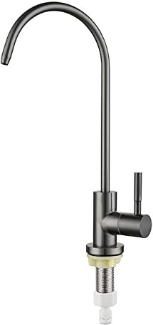 DDKYHU Küchenarmaturen mit Wasserfilter, Wasserhahn, schwarzer einzelner Kaltwasserhahn für die Küchenspüle, Wasserhahn, Schwarz B (Gris)