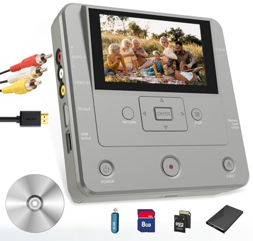 Grabadora de VHS a DVD, máquina convertidora de VHS a DVD, convierte VHS, VCR, videocámara a DVD, USB, tarjeta SD, teléfono inteligente WiFi a DVD, USB, SD, copia de disco duro, grabadora multimedia