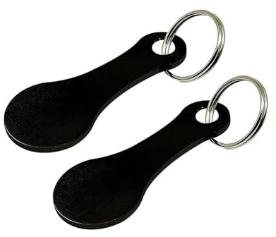 2 Pcs Metal Shopping Cart Coin Keychains, Durable Shopping Cart Tokens Shopping Cart Unlock Key Keychain Shopping Cart Coin Trolley Keychain Trolley Tool Accessories (Black)
