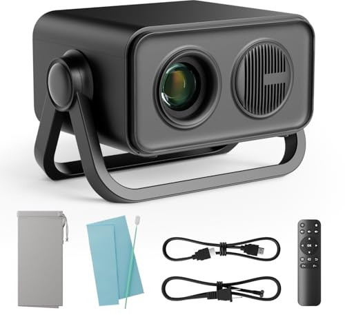 BKZ 2025 Mise à jour 360° Réglable Double Support AI Auto Keystone Electric Focus Mini Projecteur Portable avec Bluetooth 5.4, Support 1080P Projecteur de Film en Plein Air Dernière Intervention