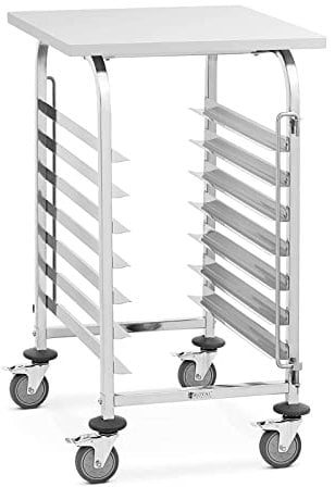 Stainless Steel 7 Tier Tray Trolley for Bakery Oven Baking Trays Shelf Rack Trolley