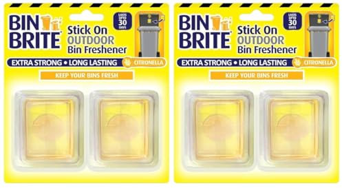 Bin Brite Outdoor Bin Freshener – 4 Fresheners (2 x 2pk) | Citronella Stick-On freshener | Long-Lasting Odour Control for Outdoor Waste Bins- Bundle by Buyers Arena.