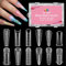 EBANKU 288 Cartine per Unghie in Polygel, Cartine Trasparenti a Doppia Copertura Completa per Pedicure, Stampo per Tip Riutilizzabile per Extension in Polygel, 12 Stili